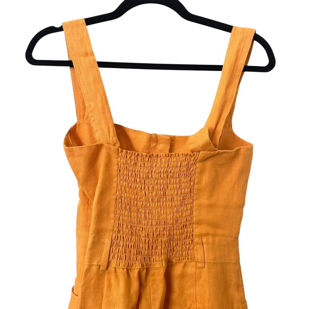REFORMATION Wide Leg‎ Linen Jumpsuit Mustard Yellow Sz 0 - Picture 4 of 6